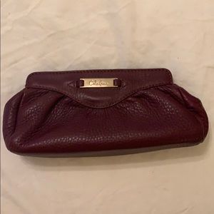Cole Haan Burgandy leather clutch